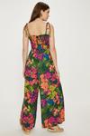 Oasis Tropical Print Crinkle Shirred Jumpsuit thumbnail 3