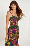 Oasis Petite Tropical Print Crinkled Shirred Maxi Dress thumbnail 2