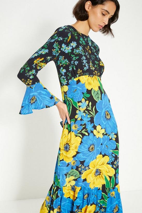 Oasis Petite Patch Print Bold Floral Midi Dress 1