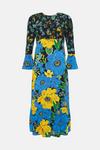 Oasis Petite Patch Print Bold Floral Midi Dress thumbnail 4