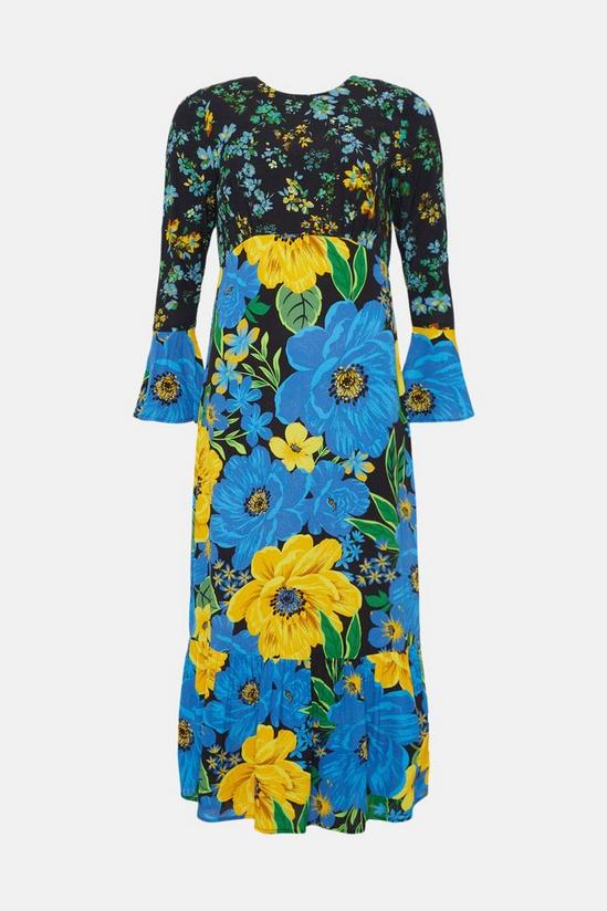 Oasis Petite Patch Print Bold Floral Midi Dress 4