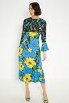 Oasis Patch Print Bold Floral Midi Dress thumbnail 2
