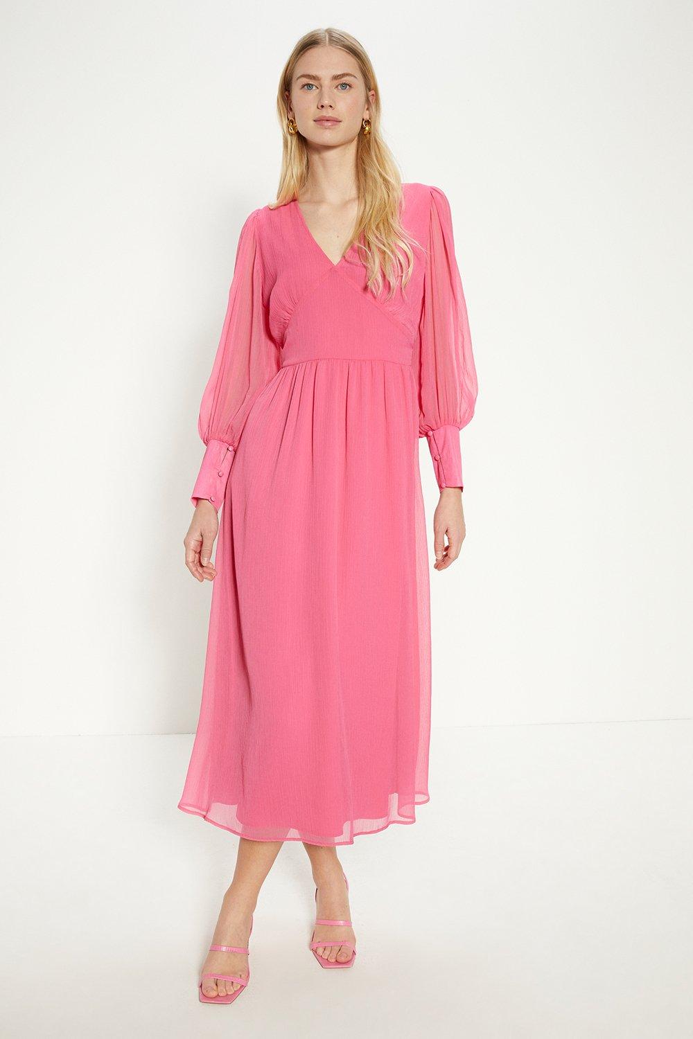 Oasis megan chiffon midi dress hotsell