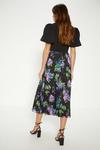 Oasis Puff Sleeve Floral 2 In 1 Pleated Midi Dress thumbnail 3