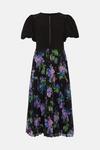 Oasis Puff Sleeve Floral 2 In 1 Pleated Midi Dress thumbnail 4