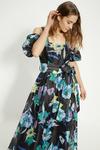 Oasis Floral Striped Organza Belted Midi Dress thumbnail 2