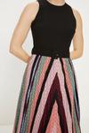Oasis Belted Multi Stripe Pleated Midi Dress thumbnail 2