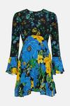 Oasis Patch Print Bold Floral Mini Dress thumbnail 4