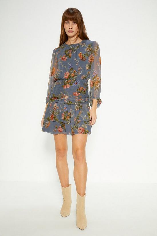 Oasis Ditsy Floral Gathered Mini Dress 1