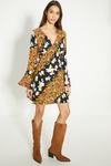 Oasis Diagonal Floral Ruffle Sleeve Tea Dress thumbnail 1