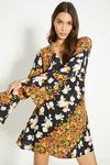 Oasis Diagonal Floral Ruffle Sleeve Tea Dress thumbnail 2