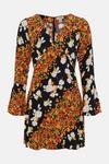 Oasis Diagonal Floral Ruffle Sleeve Tea Dress thumbnail 4