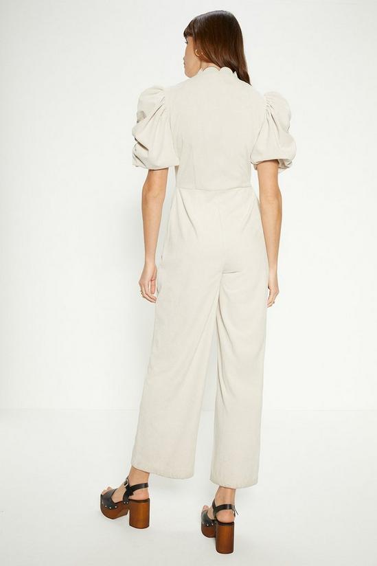 Oasis Cord Scallop Puff Sleeve Jumpsuit 3
