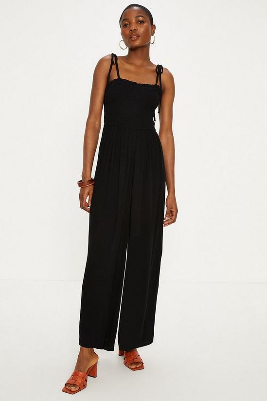 Oasis Strappy Crinkle Shirred Jumpsuit 2