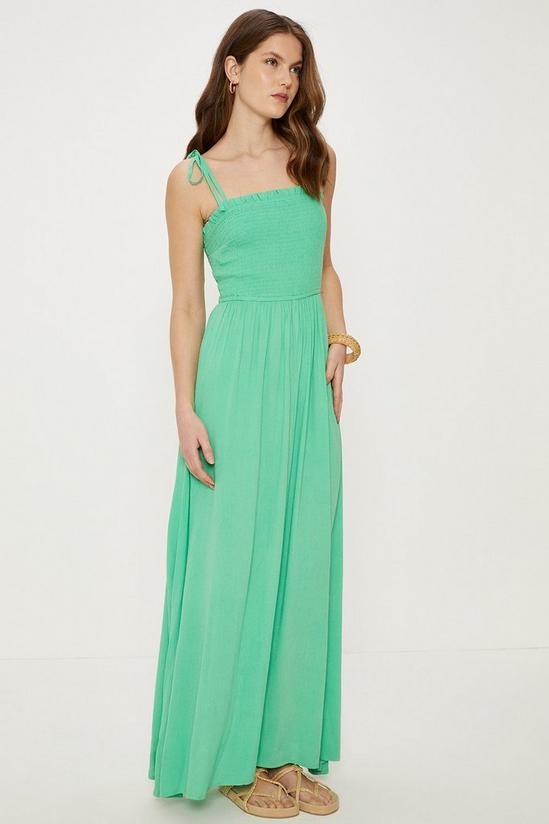 Oasis Strappy Crinkle Shirred Maxi Dress 1