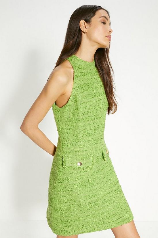 Oasis Tweed Fringe Pocket Detail Mini Dress 1