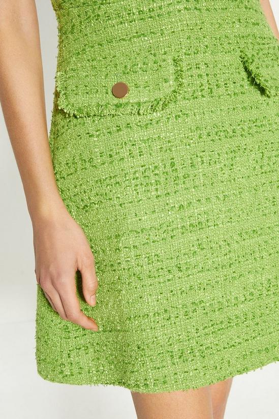 Oasis Tweed Fringe Pocket Detail Mini Dress 2