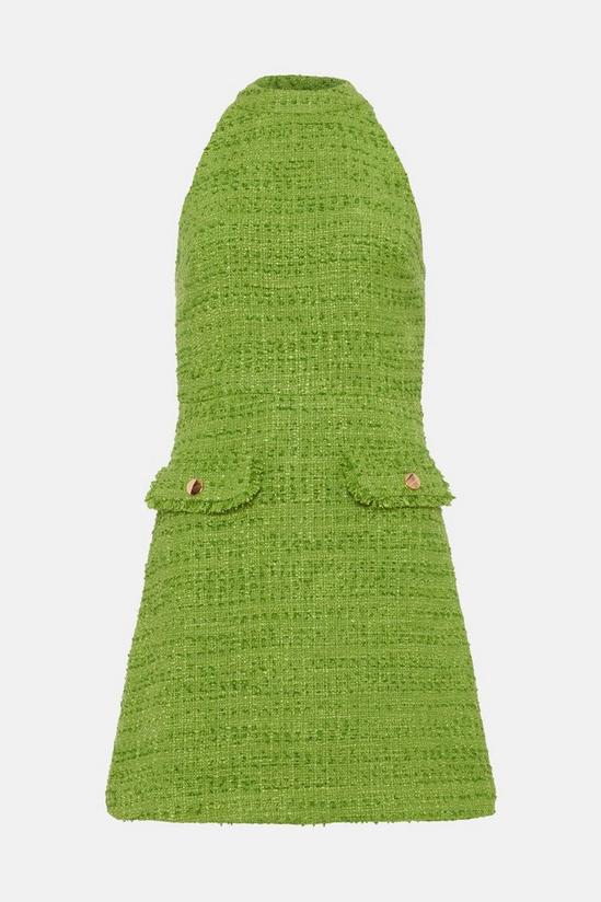 Oasis Tweed Fringe Pocket Detail Mini Dress 4