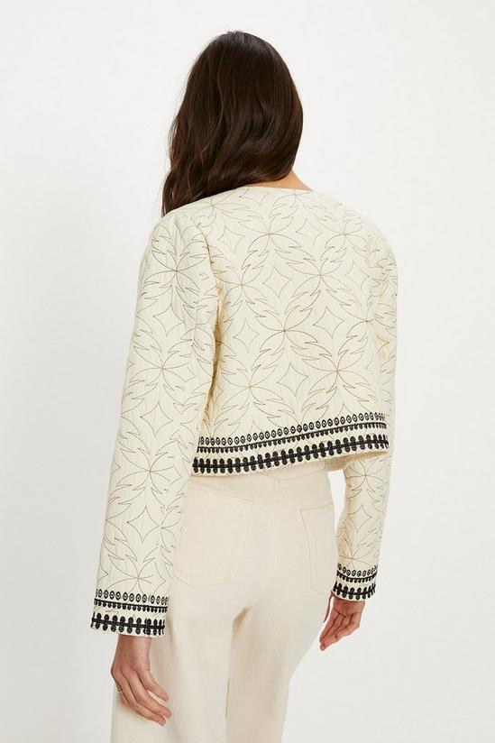 Oasis Floral Embroidered Poplin Quilted Jacket 3