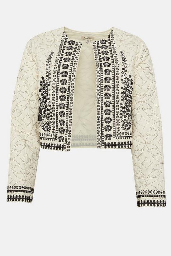 Oasis Floral Embroidered Poplin Quilted Jacket 4