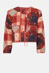 Oasis Patchwork Floral Quilted Tie Front Jacket thumbnail 4