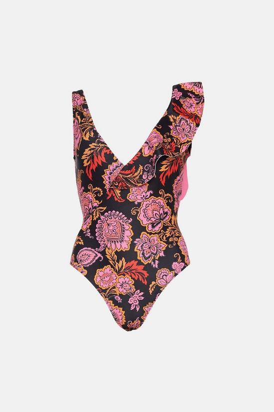 Oasis Floral Ruffle Shoulder Swimsuit 4