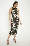 Oasis Floral Printed Crepe Tailored Midi Dress thumbnail 2