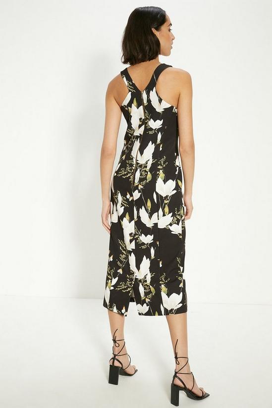 Oasis Floral Printed Crepe Tailored Midi Dress 3