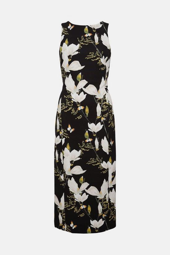 Oasis Floral Printed Crepe Tailored Midi Dress 4