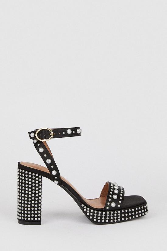 Oasis Pearl Embellished Chunky Heeled Sandals 2