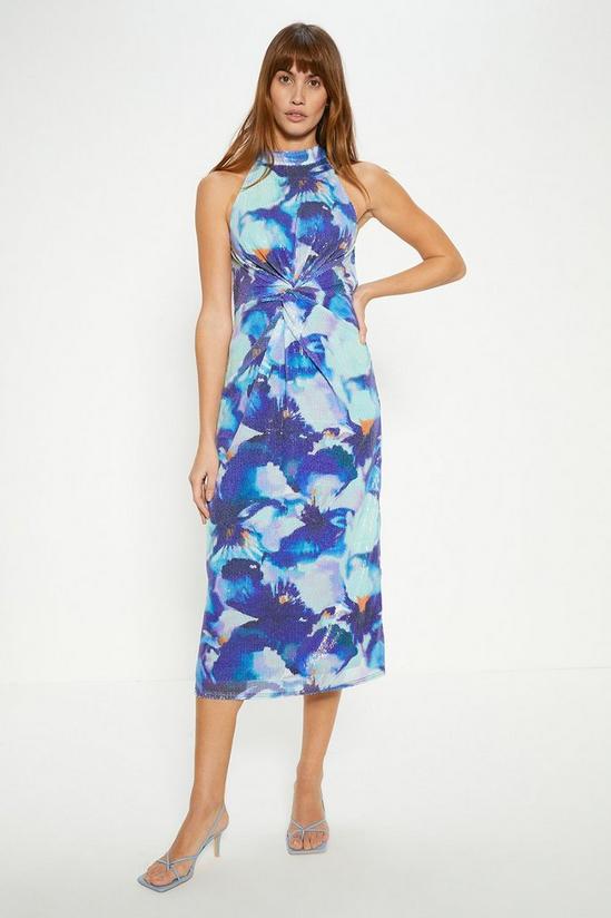 Oasis Sequin Knot Front Midi Dress 2