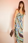 Oasis Abstract Sequin Stripe Cross Neck Strappy Midi Dress thumbnail 1