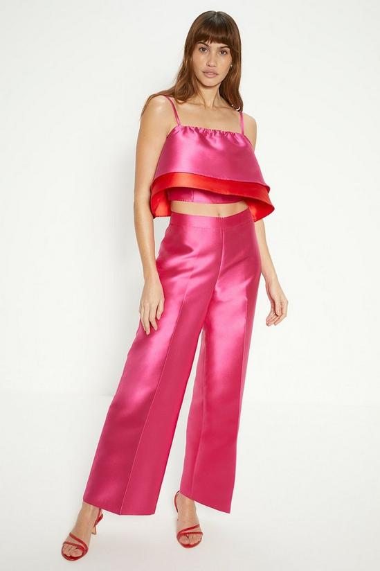 Oasis Satin Twill Frill Tiered Crop Top 2