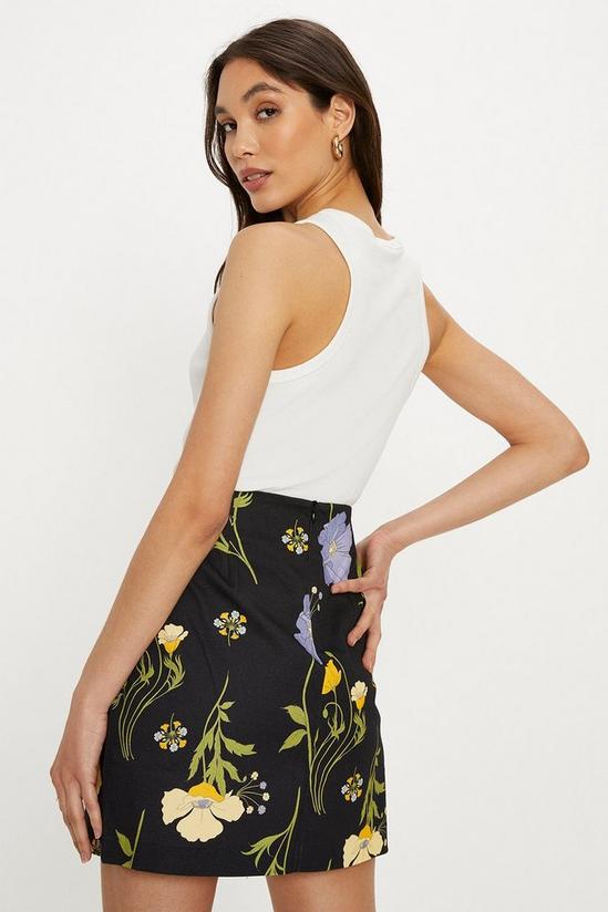 Oasis Petite Floral Printed Cotton Mini Skirt 3