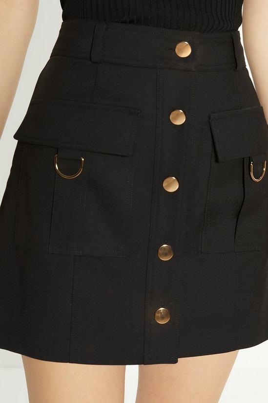Oasis Cotton Sateen Button Detail Mini Skirt 2