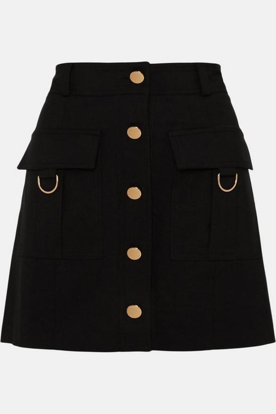 Oasis Cotton Sateen Button Detail Mini Skirt 4