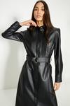 Oasis Faux Leather Pleat Detail Belted Midi Dress thumbnail 5