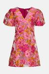 Oasis Puff Sleeve Floral Jacquard Mini Dress thumbnail 4
