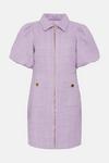 Oasis Petite Tweed Puff Sleeve Zip Through Mini Dress thumbnail 4