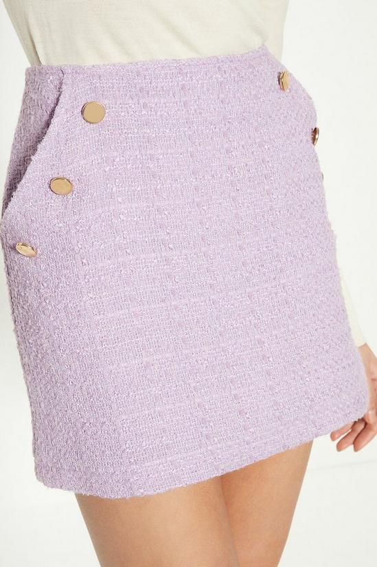 Oasis Petite Tweed Button Detail Mini Skirt 2