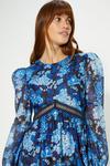 Oasis Cluster Floral Organza Lace Trim Mini Dress thumbnail 2