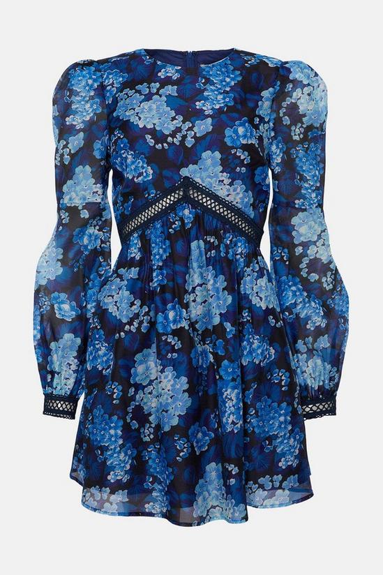 Oasis Cluster Floral Organza Lace Trim Mini Dress 4