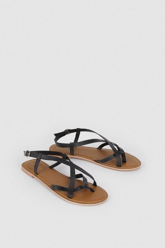 Oasis Leather Multi Strap Flat Sandals 2