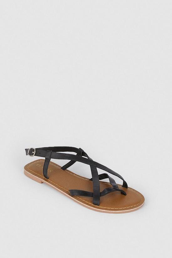 Oasis Leather Multi Strap Flat Sandals 3
