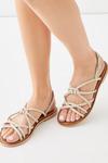 Oasis Leather Knot Flat Sandals thumbnail 1