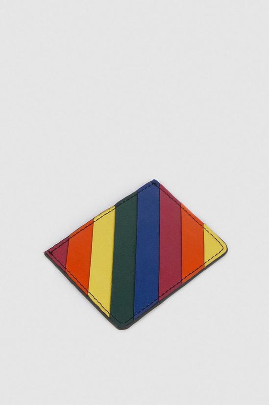 Oasis Real Leather Rainbow Panelled Cardholder 1