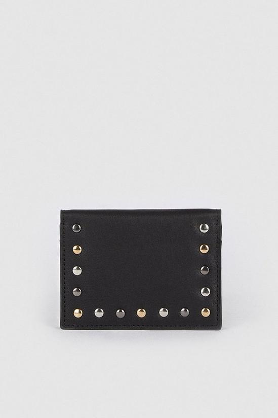 Oasis Real Leather Stud Folding Cardholder 1