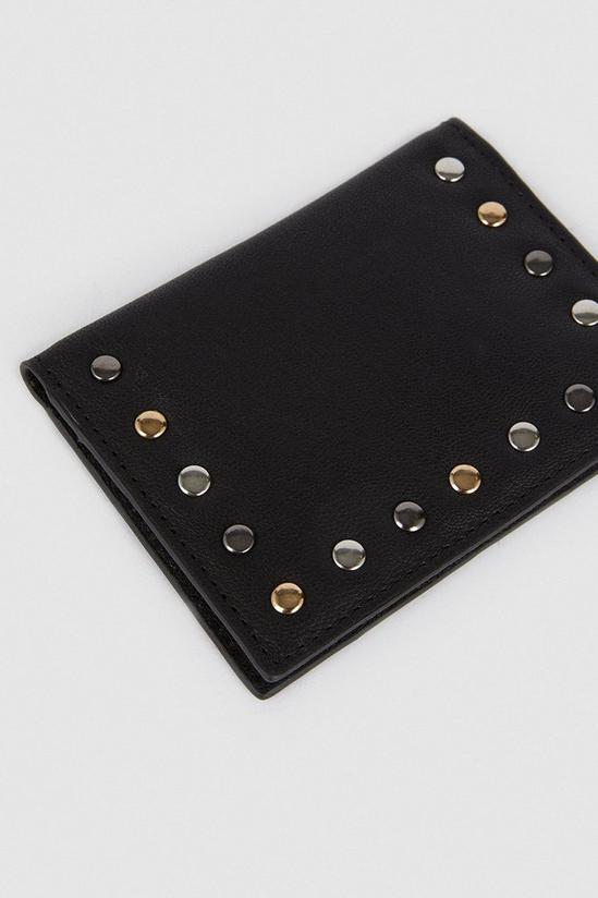 Oasis Real Leather Stud Folding Cardholder 4