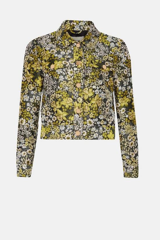 Oasis Floral Jacquard Pocket Detail Trucker Jacket 4