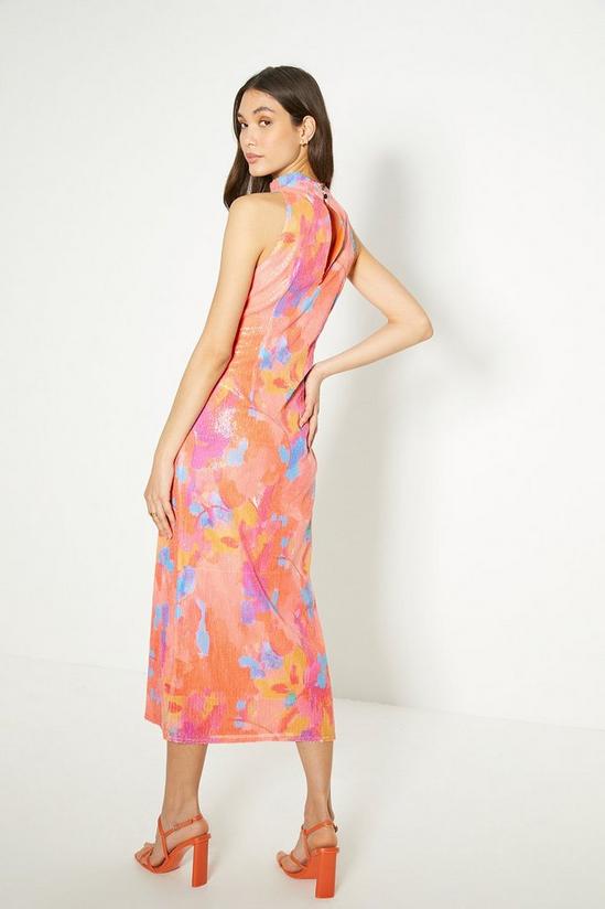Oasis Sequin Floral Halter Neck Midi Dress 3